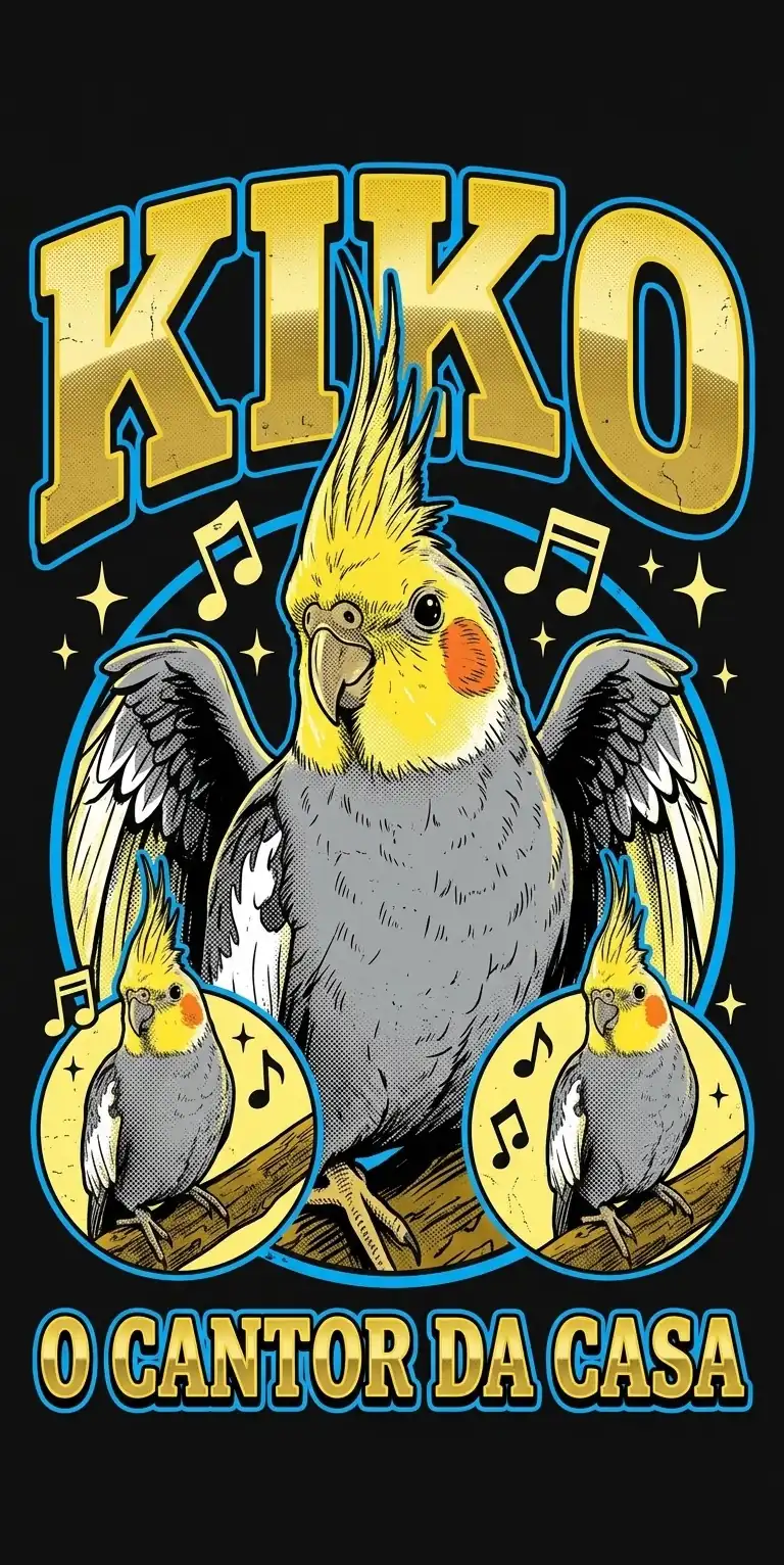 Design de t-shirt personalizada com uma caturra, desenhado à mão em estilo vintage anos 90