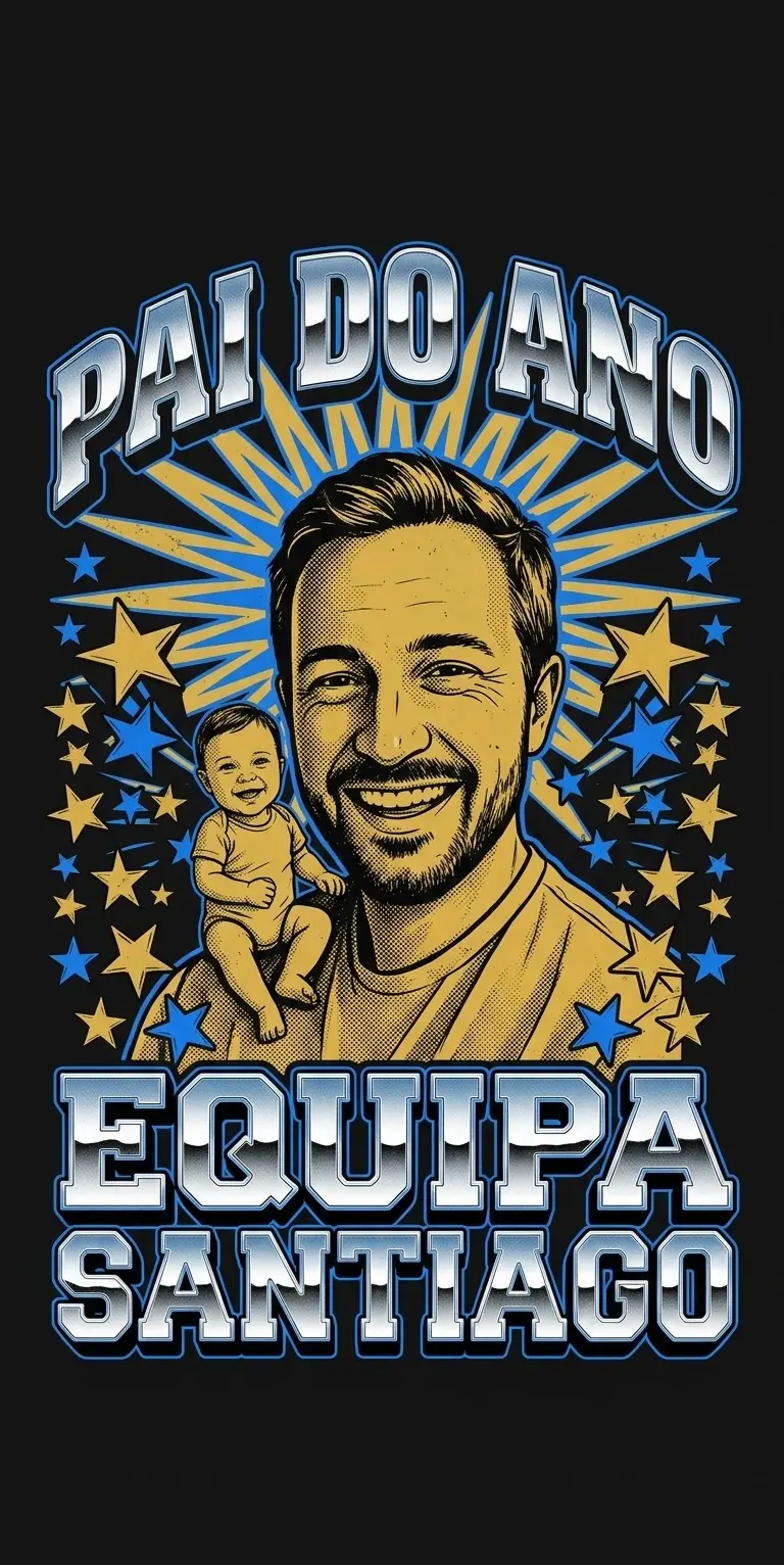 Design de t-shirt personalizada pai do ano em estilo vintage anos 90