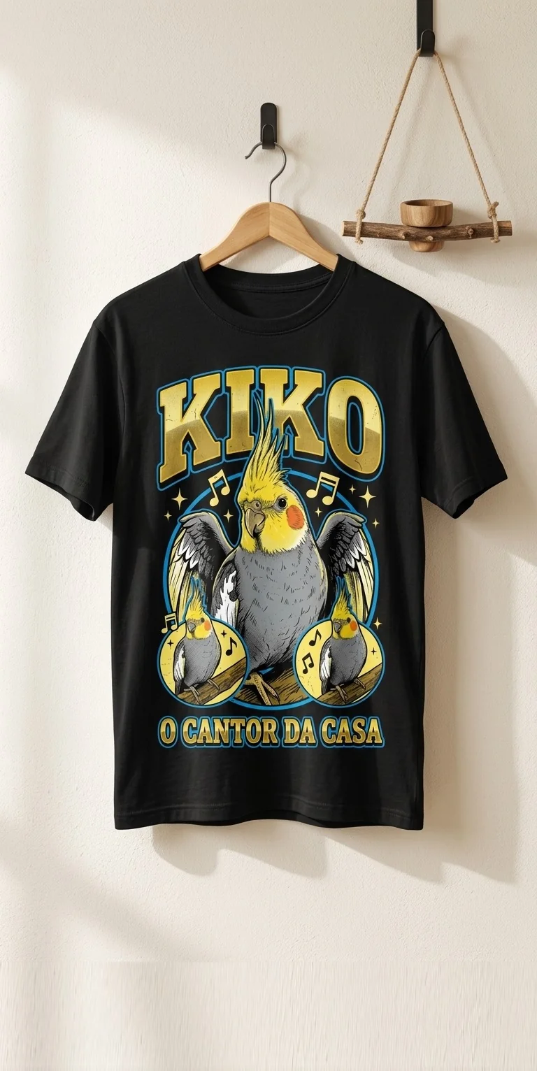 T-shirt personalizada com a caturra Kiko em estilo vintage anos 90