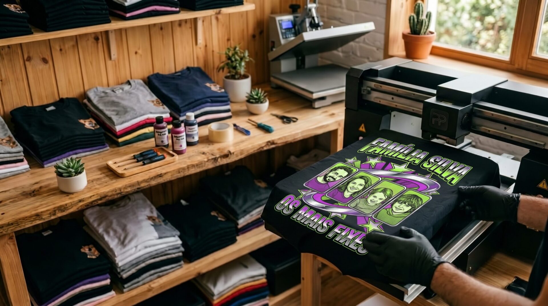 T-shirt personalizada para família em estilo vintage anos 90
